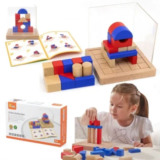 Drevená 3D Montessori stavebná hra