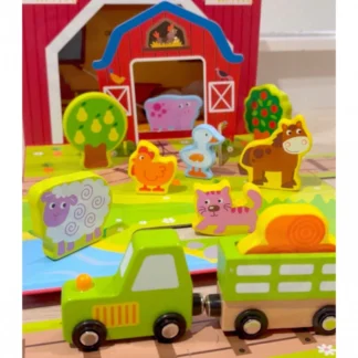 Drevená farma v kufri Figúrky Vozidlá