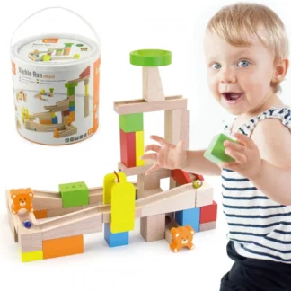 Drevená guľôčková dráha 49 dielikov