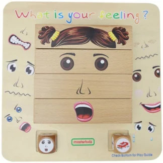 Drevená hra Montessori s tematikou učenia sa emócií