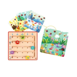 Drevená hra na učenie zvieratiek s počítaním