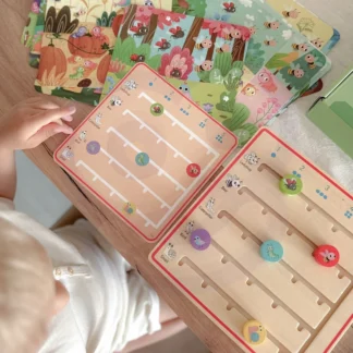 Drevená hra na učenie zvieratiek s počítaním