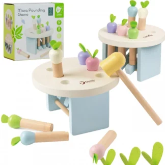 Drevená hračka Udri mrkvu kladivom, 8 ks.