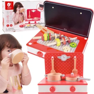 Drevená kuchynská súprava 2 v 1 Gril + Varič pre deti 22 ks.