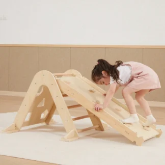 Drevená šmykľavka Rovná lezecká stena