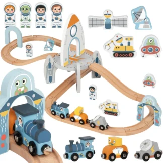 Drevená súprava koľají pre vesmírny vlak