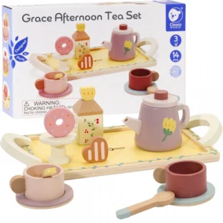 Drevená súprava na čaj a dezert, 14 dielov.