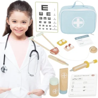 Drevená súprava pre malého lekára v kufri s príslušenstvom
