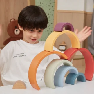 Drevené dúhové puzzle VIGA PolarB Kreatívne montessori kocky