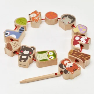 Drevené navliekacie bloky Lesné zvieratá 13 ks.