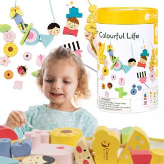 Drevené niťové bloky na obväzovanie detí 73 ks.