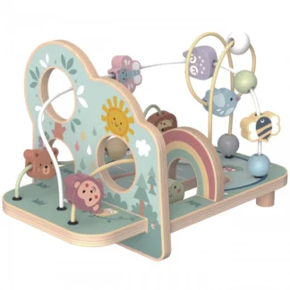 Drevený motorový okruh v lesnom bludisku