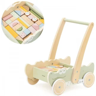 Drevený posuvný blokový vozík Viga