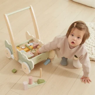 Drevený posuvný blokový vozík Viga