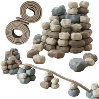 Flexibilná guľôčková dráha + gumené stavebné kamene 98 ks.