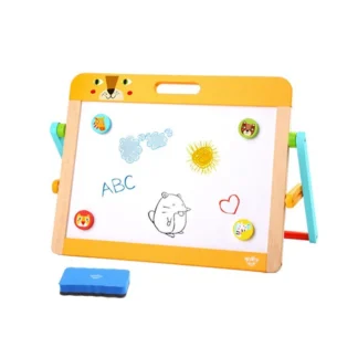Magnetická vzdelávacia kriedová tabuľa 2 v 1 pre deti, magnety, špongia, 6 ks.