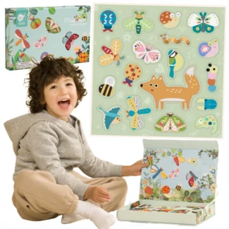 Magnetické puzzle Zvieratá Doskové kocky Pamäťové puzzle 66 dielov.