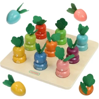 Montessori vzdelávacia tabuľa so zeleninou - učenie čísel a farieb