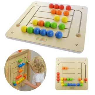 Nástenná vzdelávacia tabuľa s korálkovým bludiskom Montessori