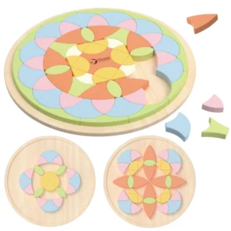 Pastelové mandaly Montessori puzzle mozaika kvety