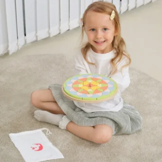 Pastelové mandaly Montessori puzzle mozaika kvety