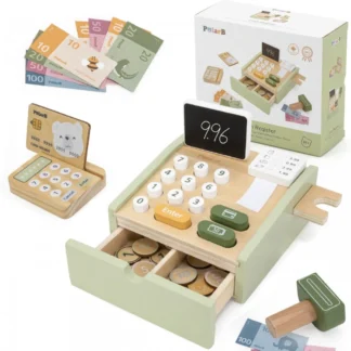 PolarB Drevená registračná pokladnica zelená