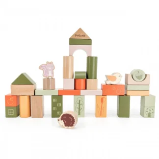 PolarB Drevené kocky Montessori zvieratká 50 ks.