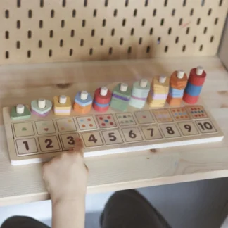 PolarB Drevené počítadlo Montessori na triedenie čísel