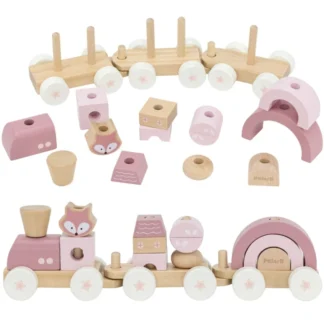 PolarB Ružový vláčik s kockami autíčok