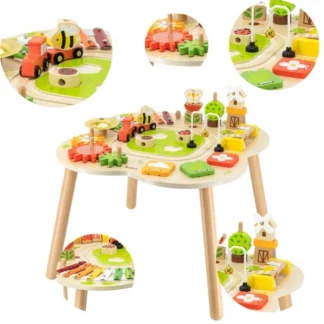 PolarB Vzdelávací stôl s aktivitami, pyramídové činely, senzorické Montessori