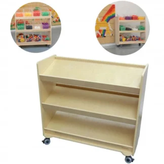 Polica na kolieskach - 3 police na príslušenstvo k tabuli STEM 800V x 800D