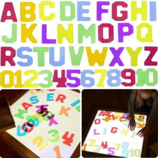 Priehľadné čísla a písmená 38 ks Montessori