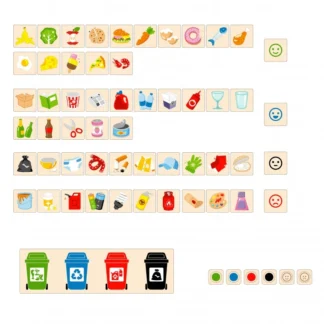 Puzzle Drevená vzdelávacia hra na učenie sa triedenia odpadu