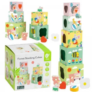 Puzzle v tvare kocky Lesná pyramída, 10 dielov, FSC