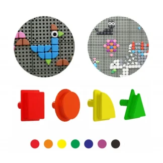 Sada 64 geometrických kolíkov pre STEM tabule