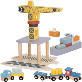 Sada dreveného prístavného žeriavu