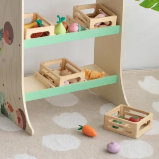 Sada drevených zeleniny v košíku 6 ks.