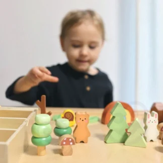 Sada lesných stohovateľných blokov, figúrky