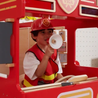 Sada pre hasičov VIGA: Kostým, Prilba, Vysielačky, 2 ks príslušenstva, Megafón, Baterka