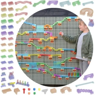 Stavebnica dráhy s guľôčkami STEM, 440 dielikov