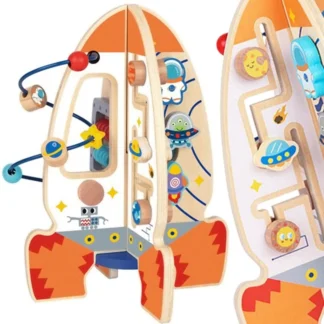Veľká drevená multifunkčná vzdelávacia hračka raketa