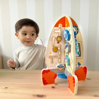 Veľká drevená multifunkčná vzdelávacia hračka raketa