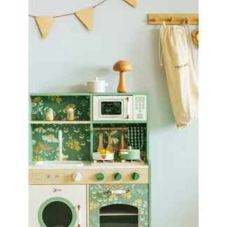 Veľká drevená vintage kuchyňa pre deti + doplnky