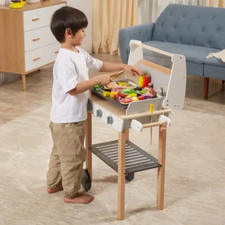 Veľký drevený gril pre deti + 47 doplnkov