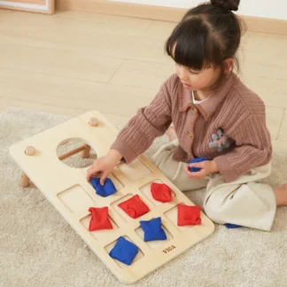 Viga 2-v-1 hra na zručnosť Piškvorky + Kornholka - Hádzanie na cieľ