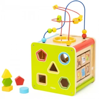 Viga Drevená vzdelávacia kocka 5 v 1