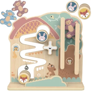 Vzdelávacia tabuľa s dráhou 2 v 1, drevené bludisko