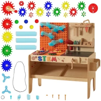 XXL Montessori STEM drevená dielňa s náradím a príslušenstvom